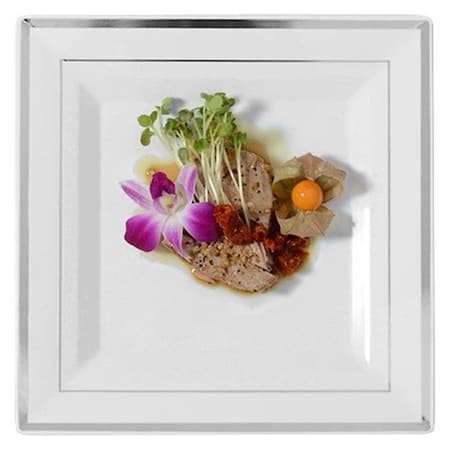 Fineline Settings Fineline Settings 5510-WH White Square Dinner Plate 5510-WH